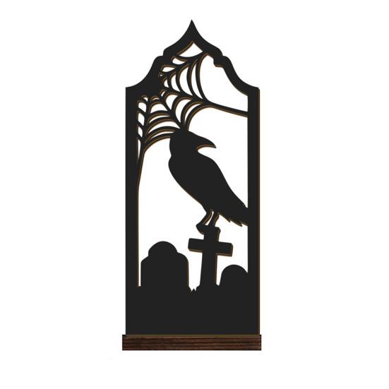 Spooky Home Decor Halloween Candle Holder, Gothic Hollow Silhouette Holder for Tea Lights, Dark Festive Atmosphere Lighting Style Pumpkin Ghost