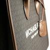 Michael Kors MK Mirella Monogram Print Detachable Shoulder Strap Tote Bag Women tote Brown 35F2G7ZT3B-BROWN