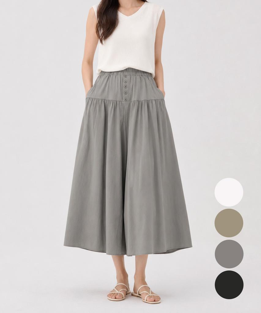 KIM YOUNG JOO GOLF Summer Body-Covering Button Elastic Waist Spandex Women'S Skirt-Pants Dqmlsl01