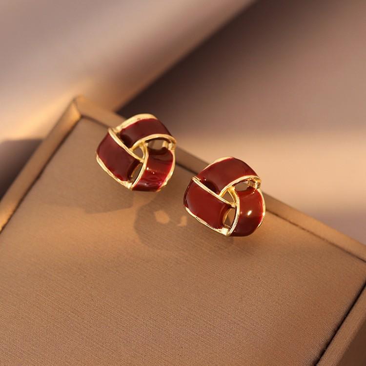 925 Silver Needle Temperament High-end Full Diamond Pearl Earrings Women's ins Wind Geometric Earrings Korean Light Luxury Earrings