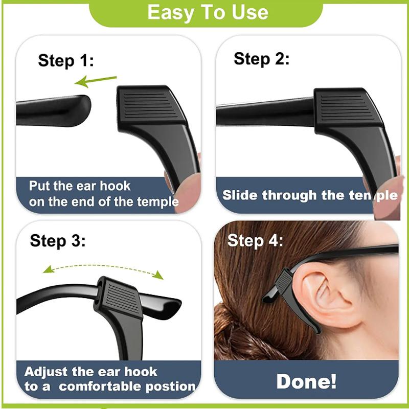 Eye Glasses Anti Slip Ear Hook Eyeglass Eyewear Accessories Silicone Grip Temple Tip Holder Spectacle Eyeglasses Grip