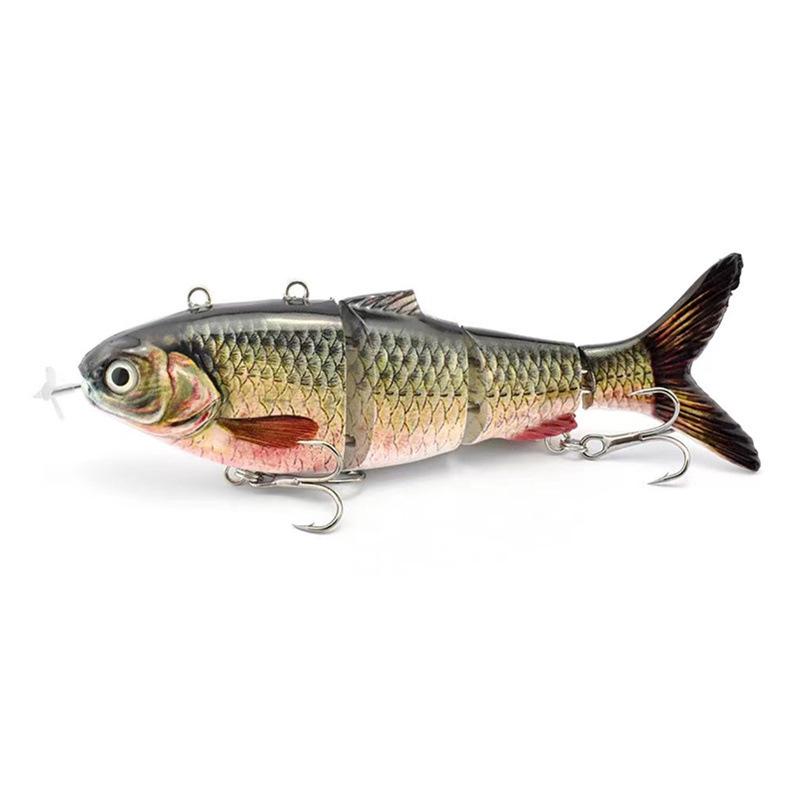 Rechargeable LED Electric Multi-Section Vibrating Fish Lure with Propeller Motor