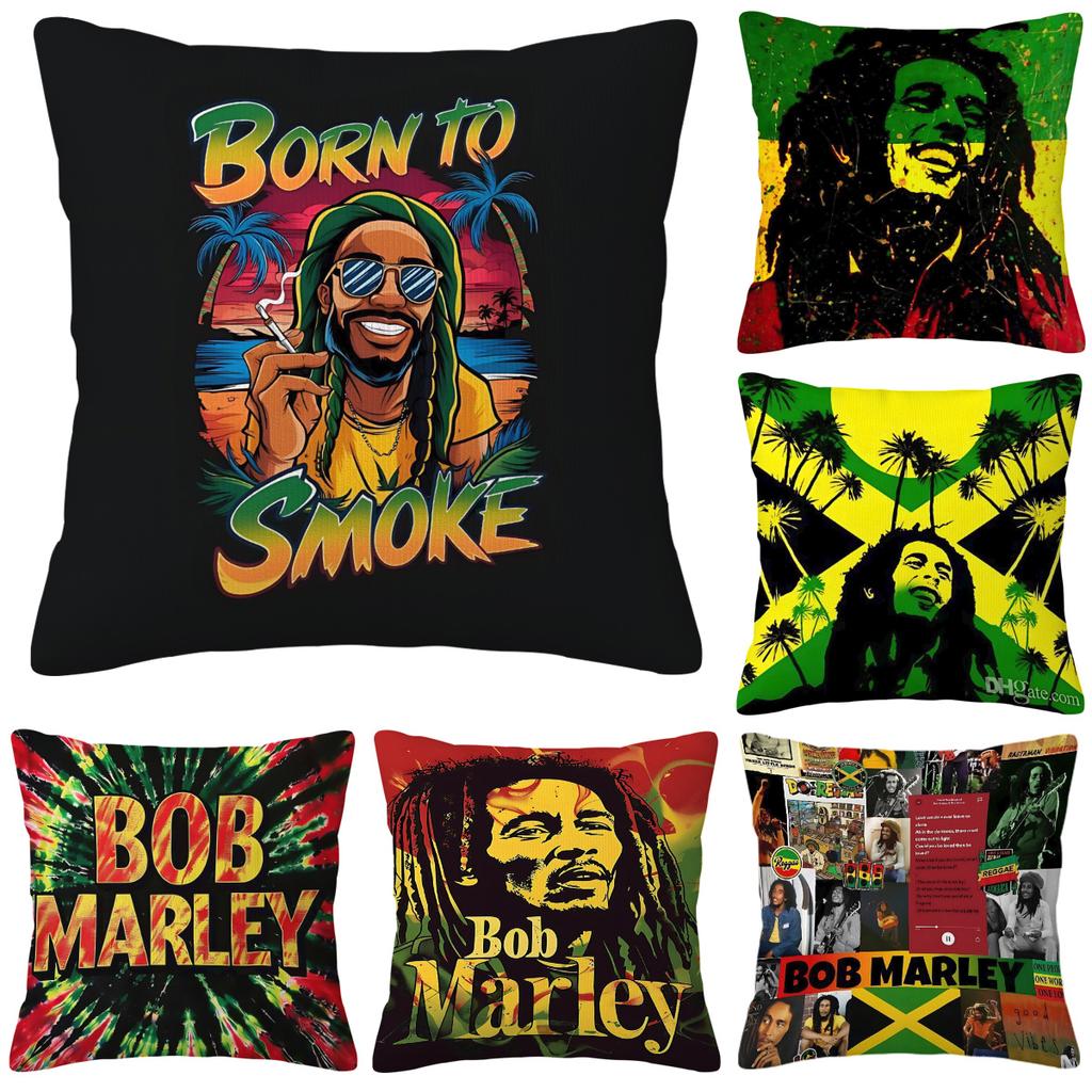 Reggae Bob Marleys Pillowcase Anime Throw Pillow Covers For Living Room Cushions Home Decorations Interior Decoration Sofa Cover