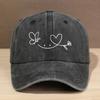 Unisex VintageInspired Soft Top Baseball Cap with Butterfly  Heart Design  Adjustable FitLightweight Polyester