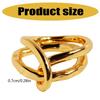 Stylish Double Line Abstract Rings Elegant Rings Unique Jewelry Artistic Rings Brass Texture Suitable for Durability