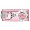 Romantic Pink Love Rose Butterfly Star Shell Zircon Long Italian Charm Links Fit 9mm Stainless Steel Bracelet DIY Making Jewelry
