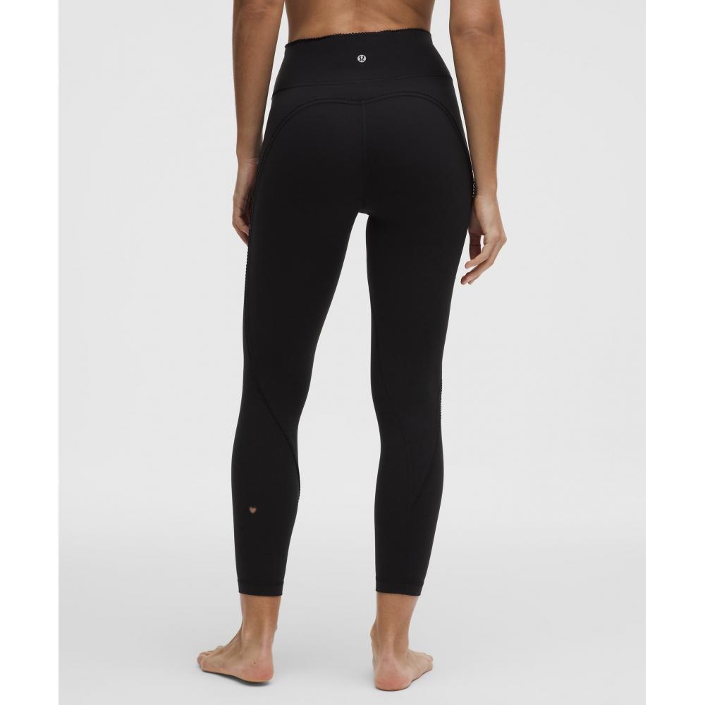 Lululemon Groove No Line High Rise Tight 25   Heart Black