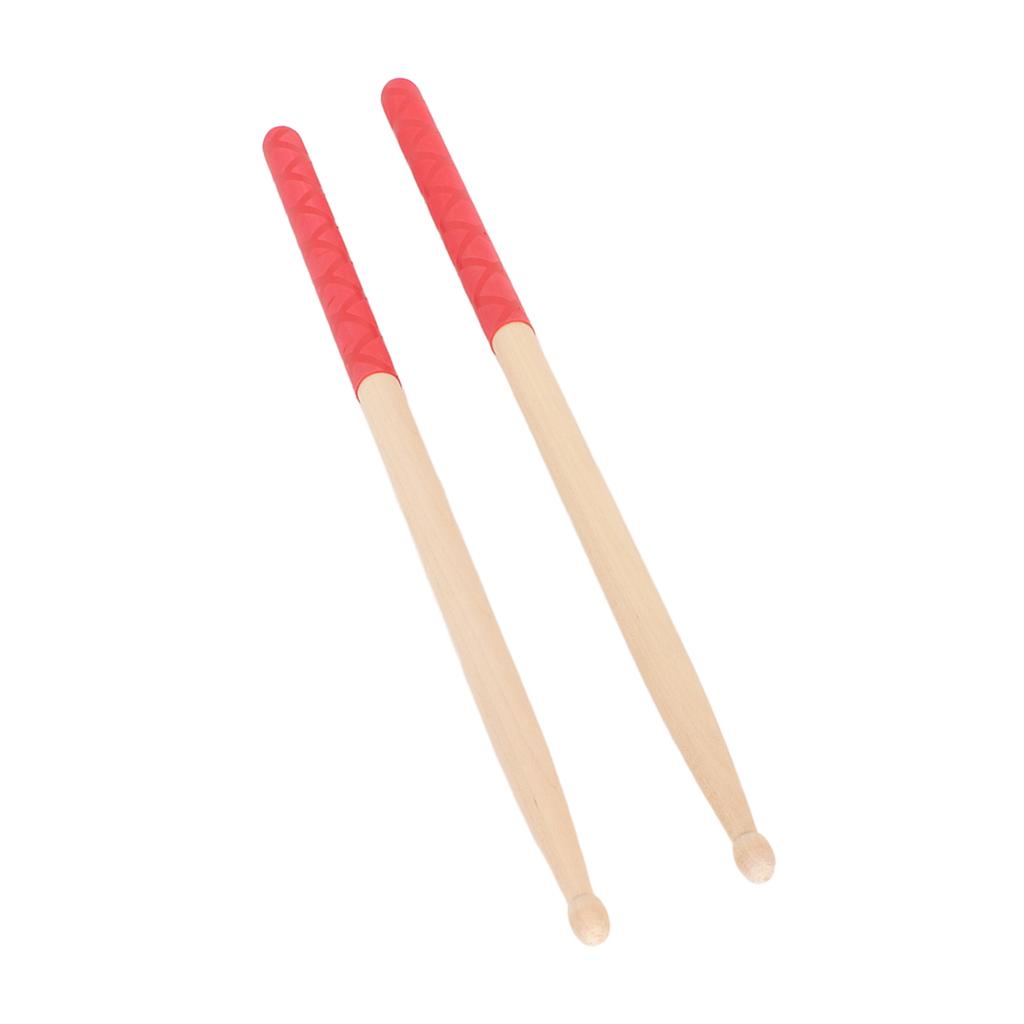 5A Drum Sticks for Adults Kids Beginners Maple Wood Tip Drumsticks with Anti Slip Rubber Handle for