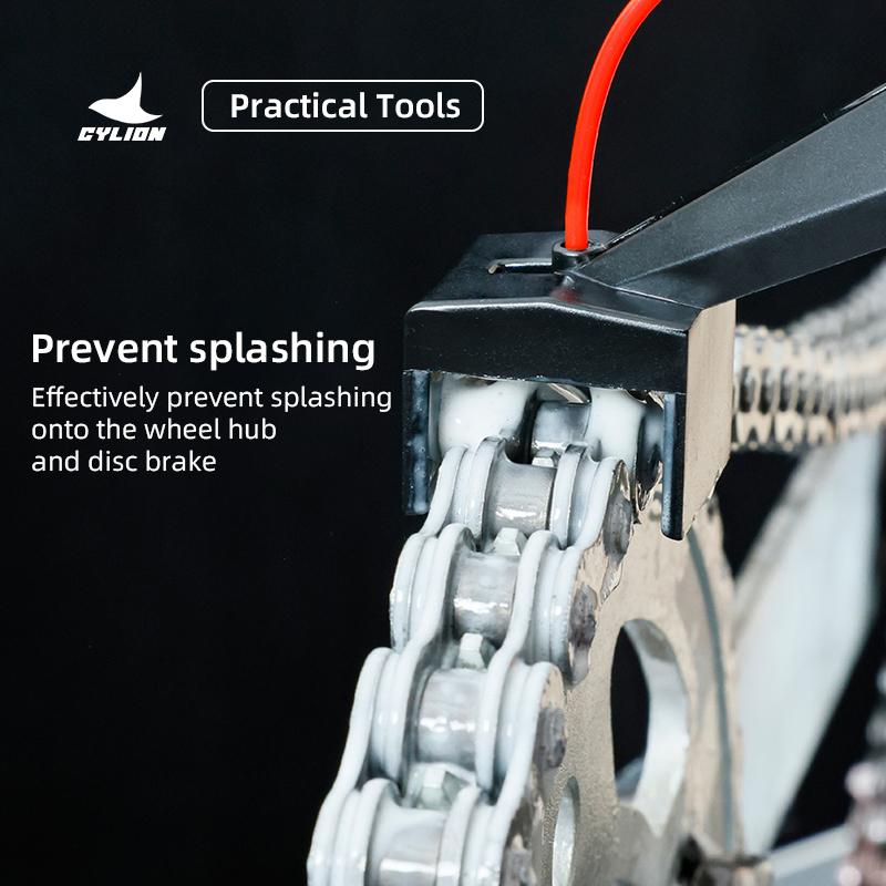 Motorcycle Chain Cleaning Tool 110mm Chain Oiler Cleaning Brush Oil Sprayer Oiling Diverter Bicycle Maintenance Tools