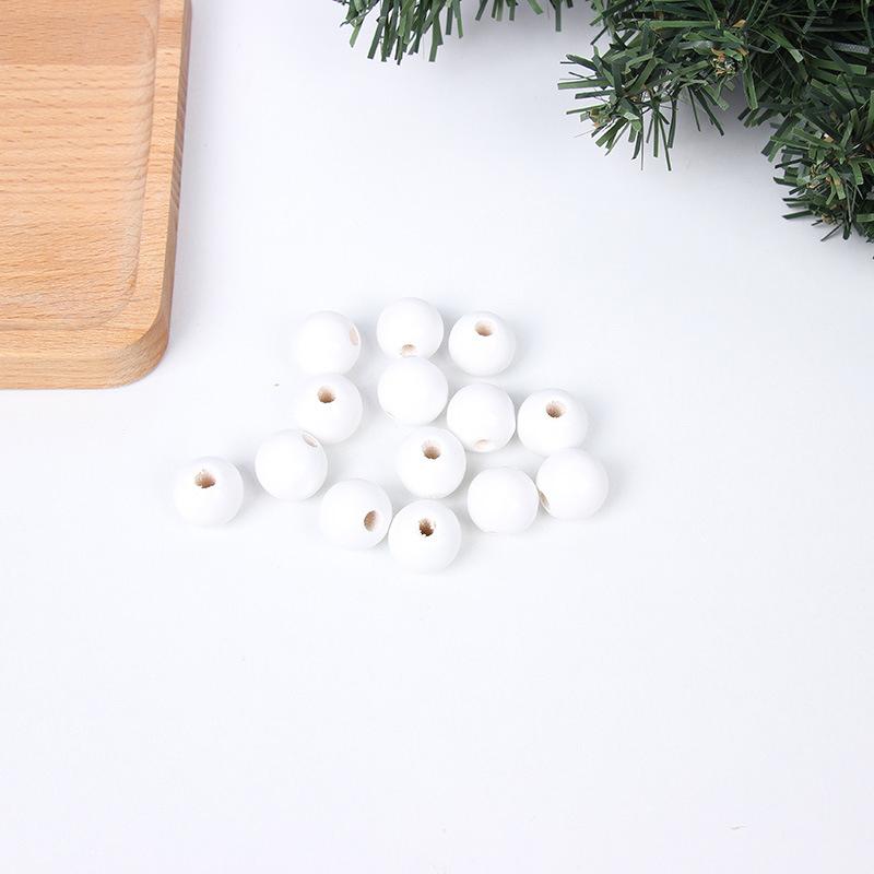 

Снеговик из деревянных бусин, аксессуары, кулон, круглые шарики, белая деревянная бусина с принтом