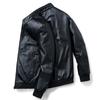 Autumn Warm Male Leather Jacket Plus Size 8xl Mens Stand Collar Coat Leather Biker Jackets Zipper Coat Winter 