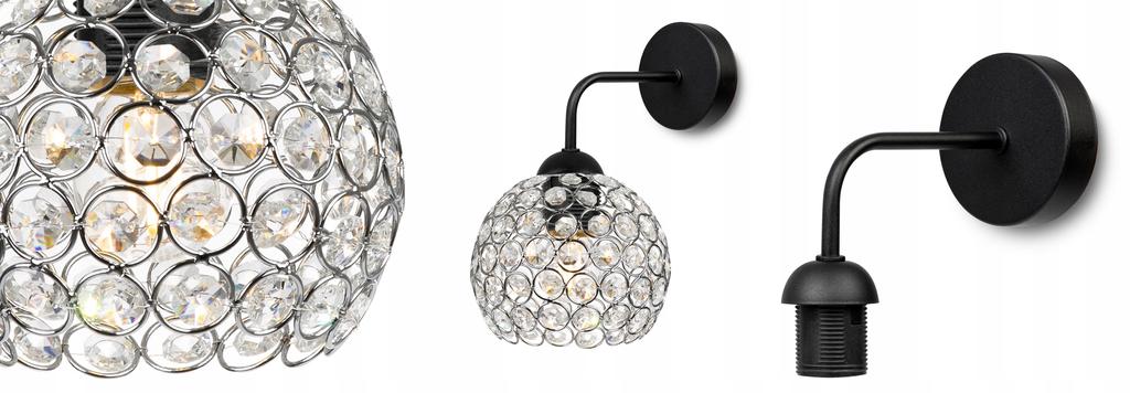 MODERN KNKIET LAMP ELEGANT CRYSTALS CHROME