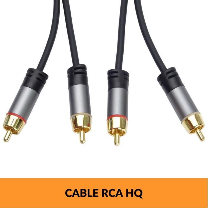 PremiumCord, Câble HQ RCA, 2 RCA Mâles Vers 2 RCA Mâles- Câble De Connexion Audio Vidéo, Pour TV, Smartphones, MP3, HiFi, 1,5 M