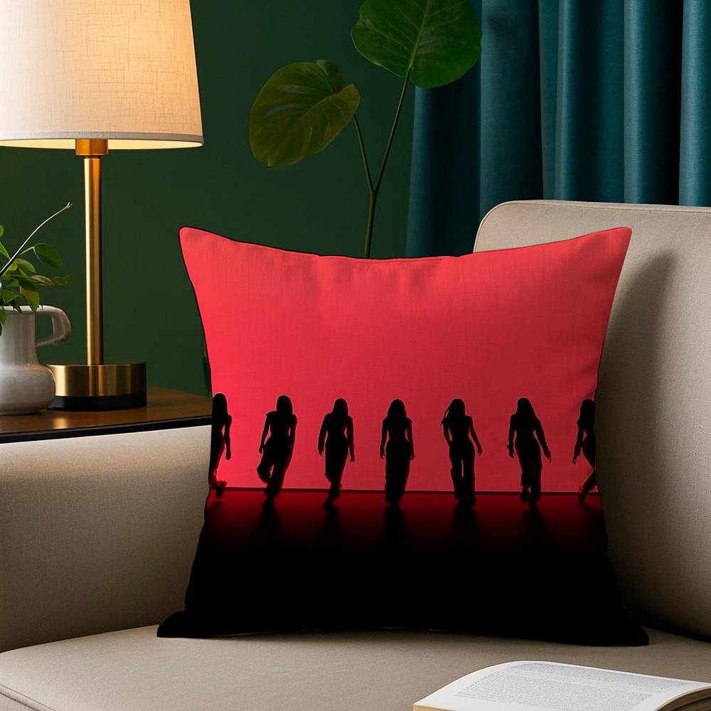 

Крутая KPOP B-BABYMONSTERS Наволочка Короткий плюш Принт Наволочка для подушки Квадратные Наволочки для декора дивана и дома 12x12Inch