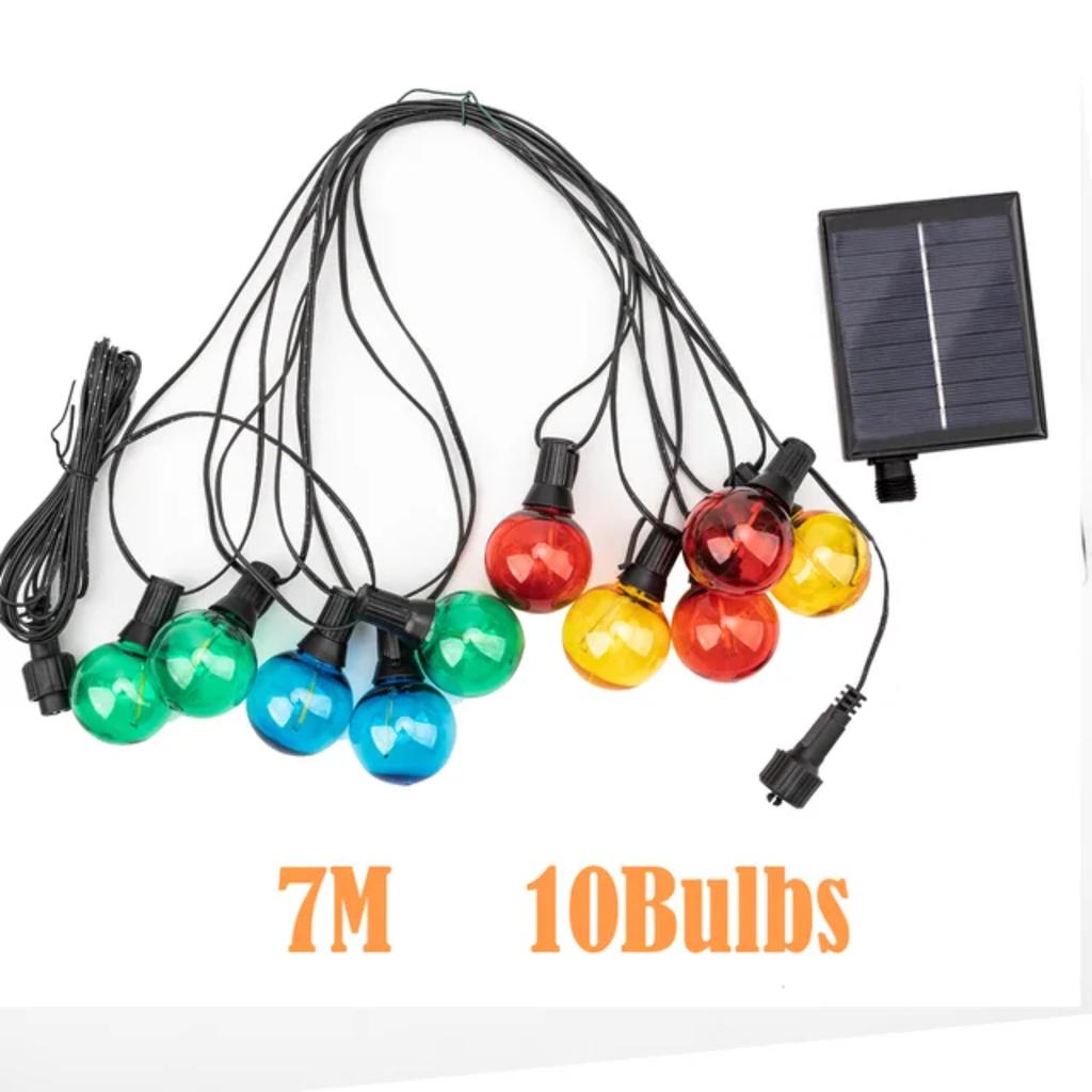 New Elegant 21M Solar Powered LED G40 Bulb Fairy String Lights for Garland Holiday Outdoor Garden Decor, Perfect for Romantic Ch