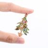 Retro Party Fashion Crystal Woman Gift Christmas Tree Lapel  Pins Brooches Jewelry