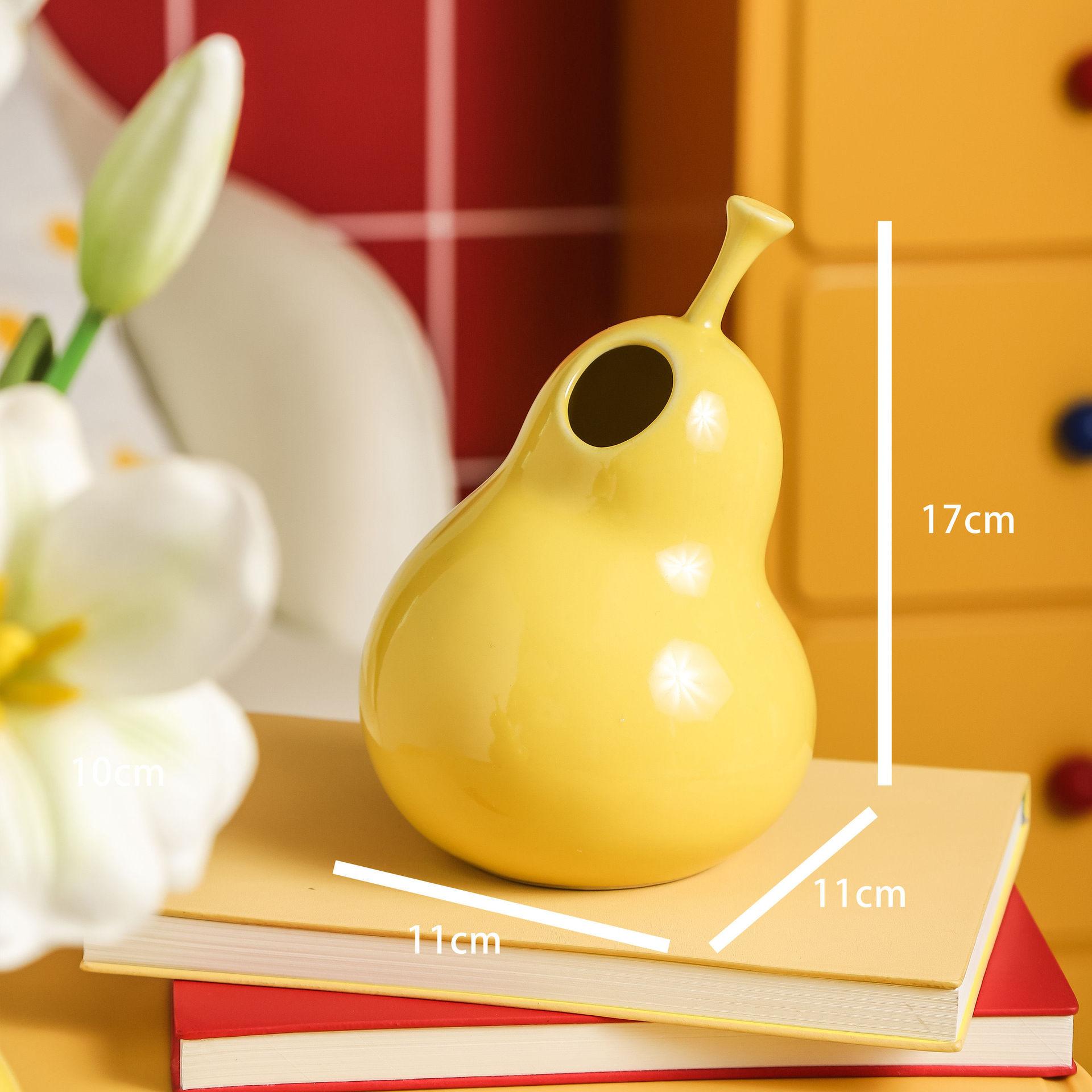 

Ceramic Vase Fruit Shape Simulated Ornaments Ceramic Handicrafts Flower Arrangement Accessories Hydroponics Flower Vase Ornament жёлтый