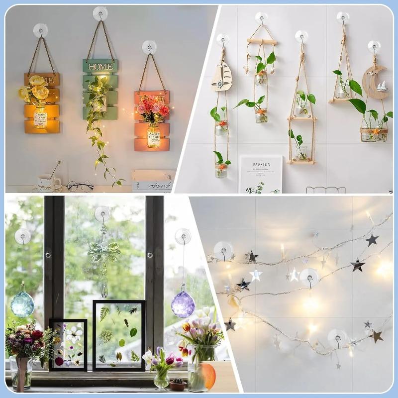 PVC Suction Cup Hook Self-adhesive Transparent Bathroom Shower Towel Hanging Hanger Door Wall Hook Holder for Glass Window Decor