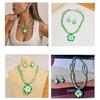 Elegant Colourful Flower Floral Set Earrings Necklace Sweet Braided Necklace Fashion Jewelry