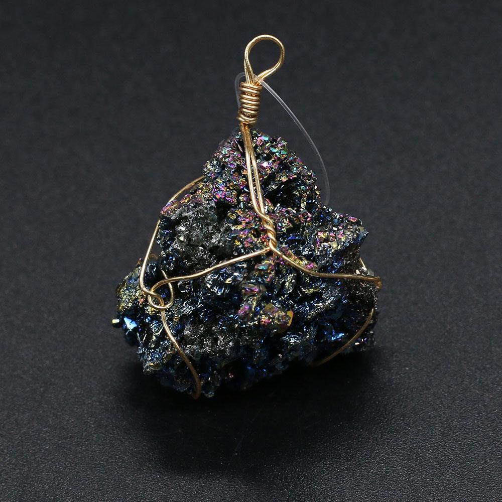 1Pc, Reiki Healing Crystal Pendant, Irregular Natural Stone Quartz Raw Stone Charms for Jewelry Making DIY Supplies, Energy Meditation Gifts