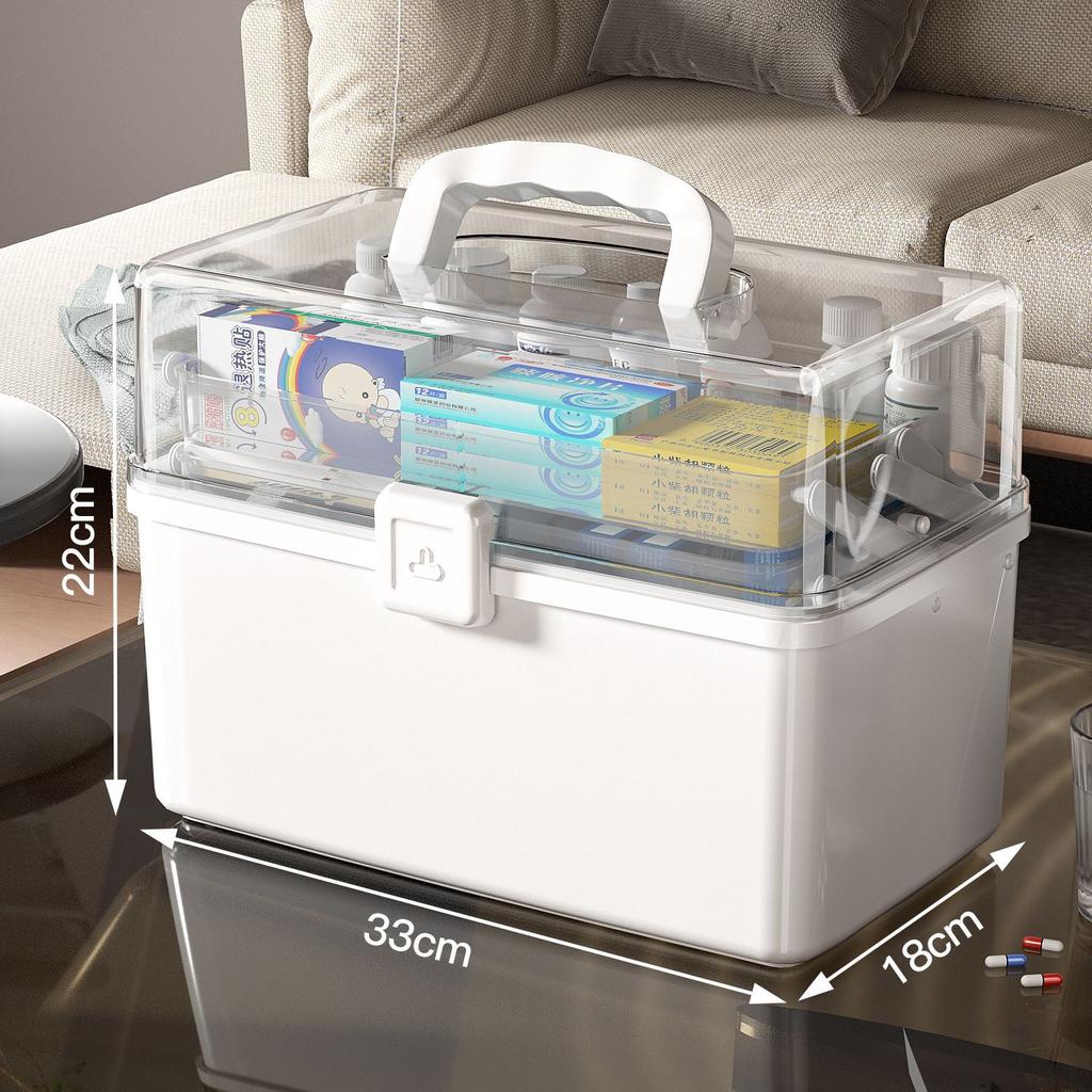 NEW Large Household Storage Box with Handle Medicine Box Moisture-proof Dustproof Grocery Multilayer Storage Box Home Storage