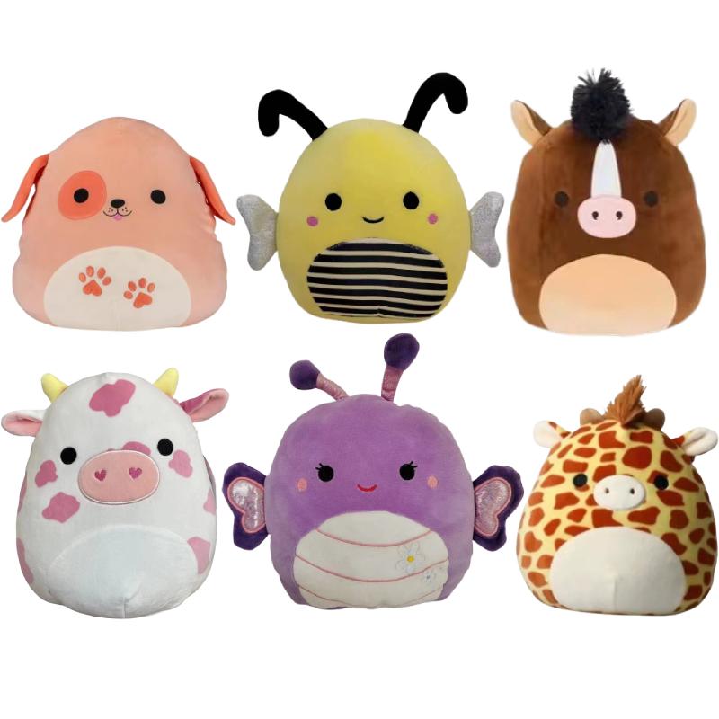 Toy Stuffed Squishmallow Cow Bee Dog Plush Doll Animal Pillow Home Gifts Decor