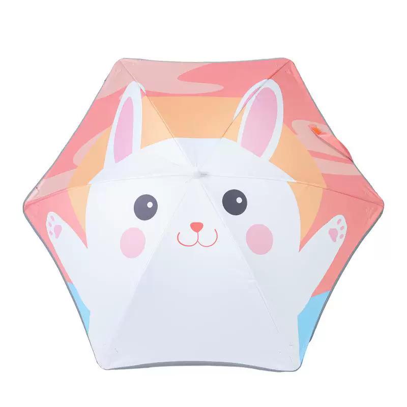 Hexagonal Children's Umbrella Vinyl Primary School Kindergarten Baby Cartoon Cute Rounded Corner Children Rain Or Shine Dual-Use Umbrella
