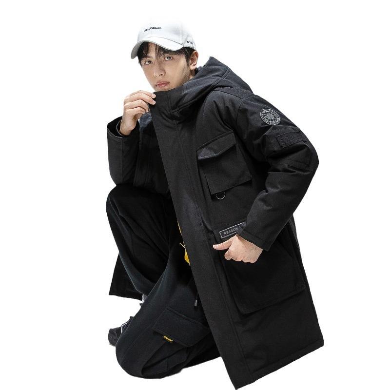 2025 New Men's Down Jacket Workwear Couple Thickened Warm Multi-Pocket Hooded Winter Clothes Men's and Women's Trend