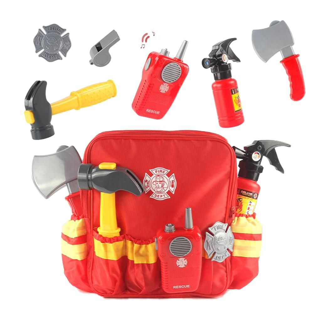 toy children kids Fireman Costume Pretend Play Dress-up Set Suit for 140cm