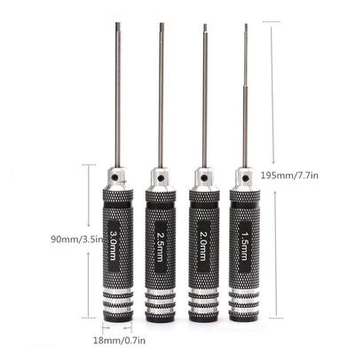RC Tools Hexagonal Screwdriver  Hardened Titanium Plated, 1 Piece 1.5 2.0 2.5 3.0mm Screwdriver for Helicopter Toys