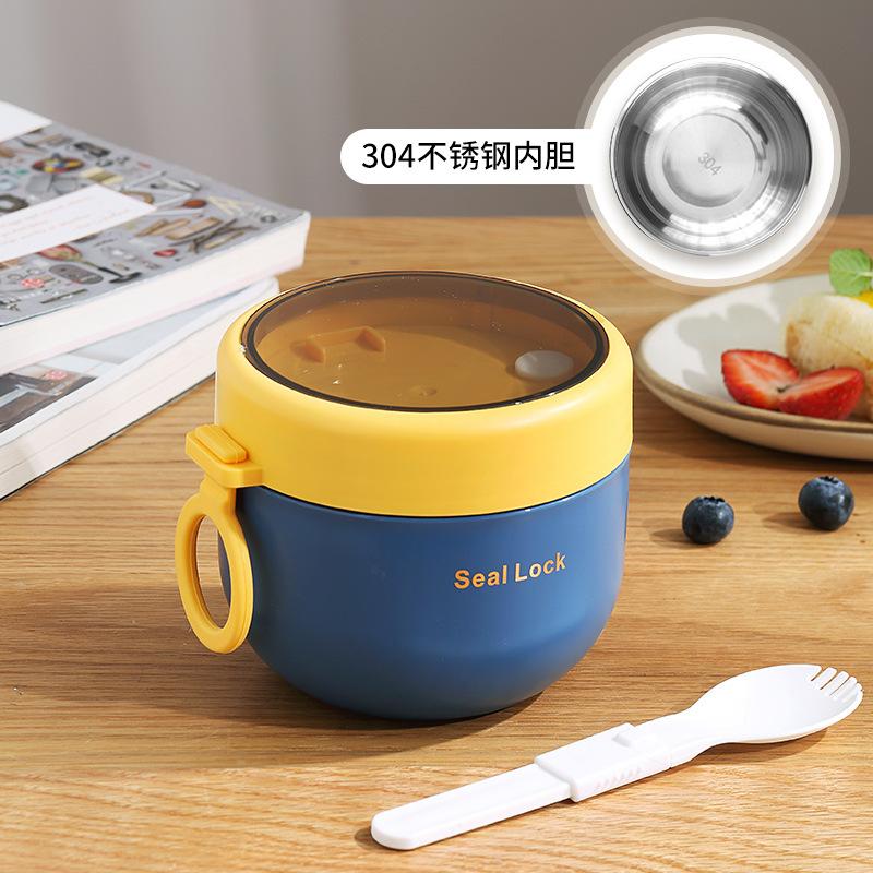 Stainless Steel Soup Cups Thermal Lunch Box Food Thermos Container with Spoon Insulated Bento Lunch Box for School Office