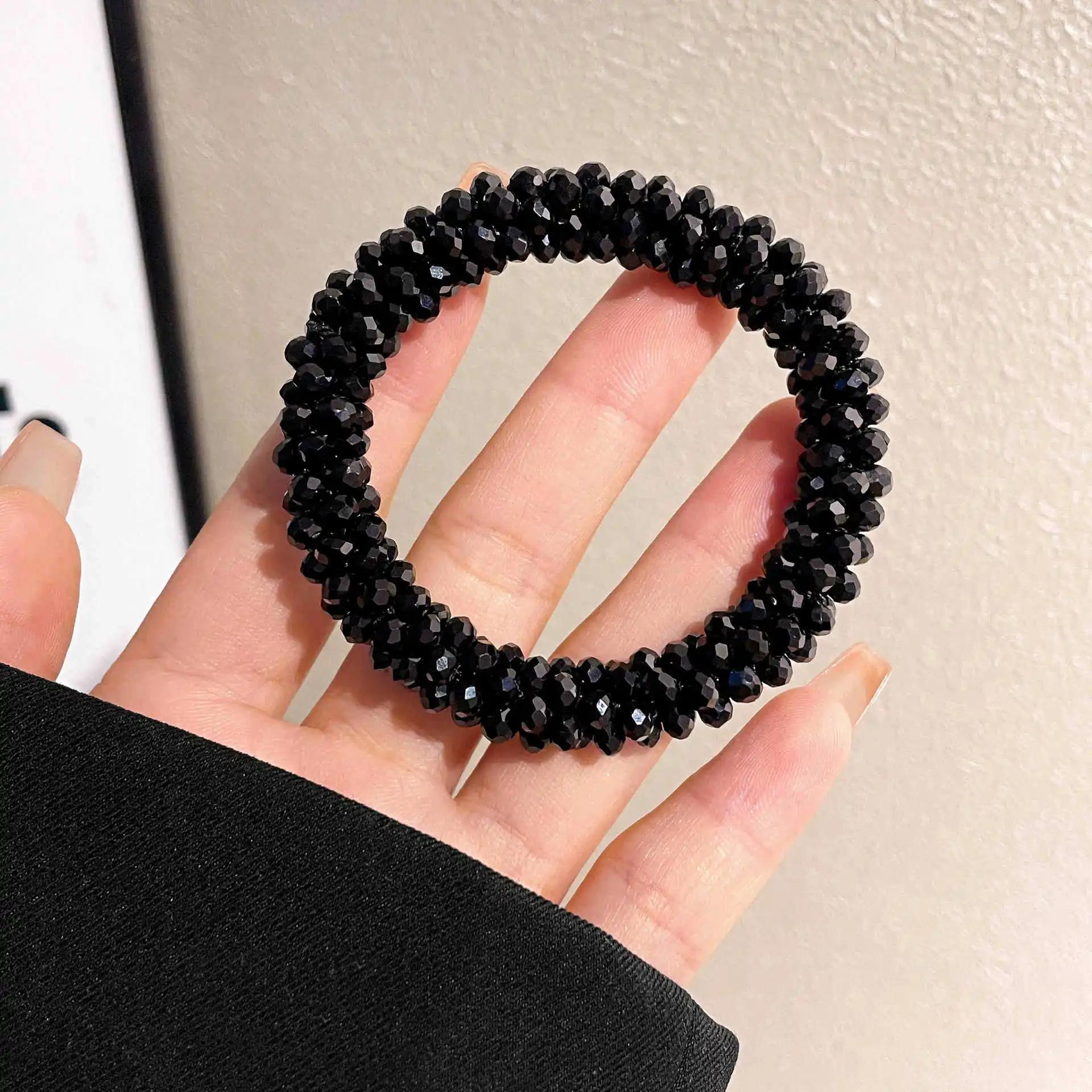 

Новые хрустальные резинки для волос для женщин, красочные эластичные резинки, резинки для волос, держатель для хвостика, скранчи, аксессуары для волос для девочек