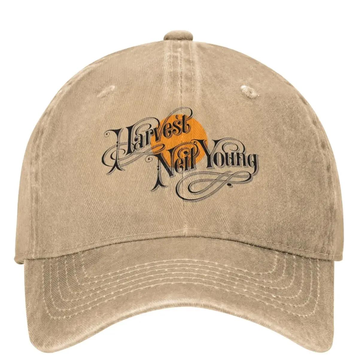 

Mens Neil Young Harvest Trucker Hat Iconic Signature Logo Cap Lightweight PVC Coated Machine Washable Music One Size