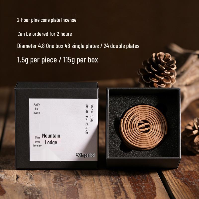 Pine Cone Aromatherapy Coil Incense: Home & Bathroom Deodorizer & Purifier, 2/4 Hour Burn 48 coils per box