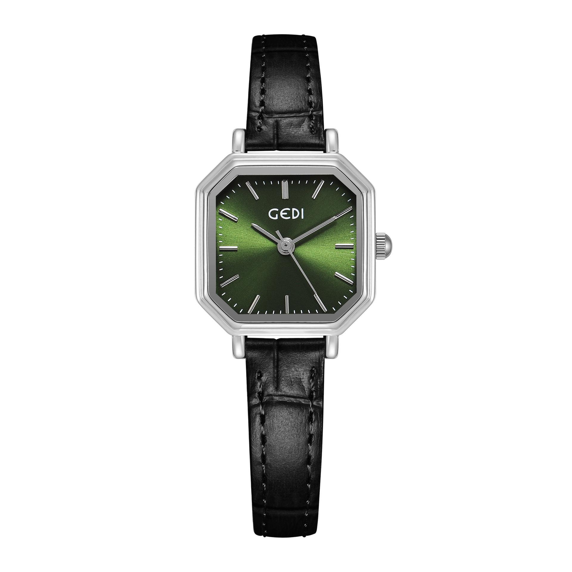

Simple Retro Polygonal Small Square Dial Trendy Temperament Waterproof Small Dial Genuine Leather Quartz Watch