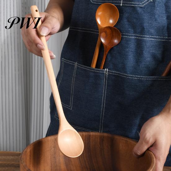 Wooden Spoon Mixing Long Handle Smooth Edge Heat-Resistant Food Grade Non-Stick Multipurpose Soup Comfortable Grip BPA Free Stirring Cooking