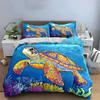 Colorful Sea Turtle Design Trio Exquisite Three-piece Bedding Set Gift for Kids and Adults