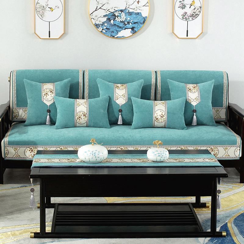 Rosewood Chenille Sofa Cushion Four Seasons Universal Non-Slip Cushion Red Wood Sofa Cover Chinese Cover Cloth