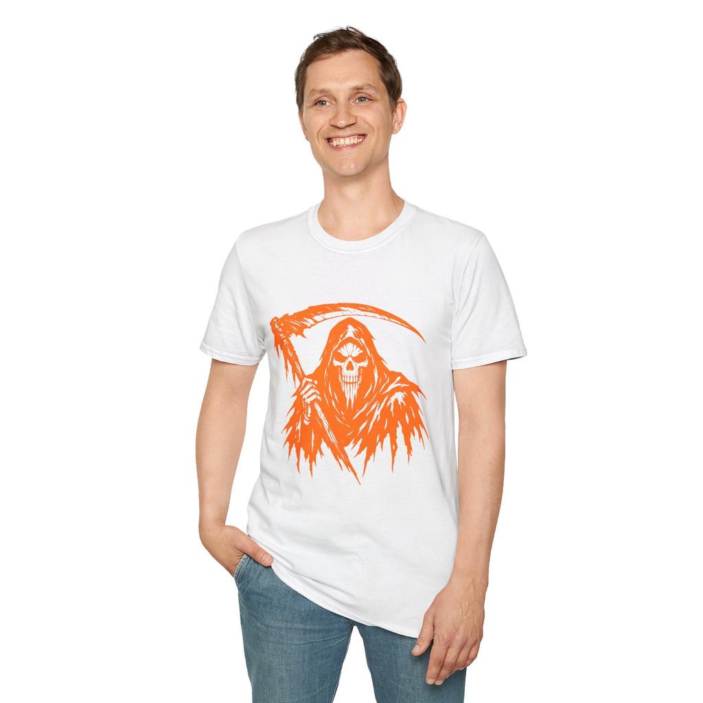 Grim Death Skull Reaper Gothic Horror Scythe Fantasy Unisex Softstyle T-Shirt