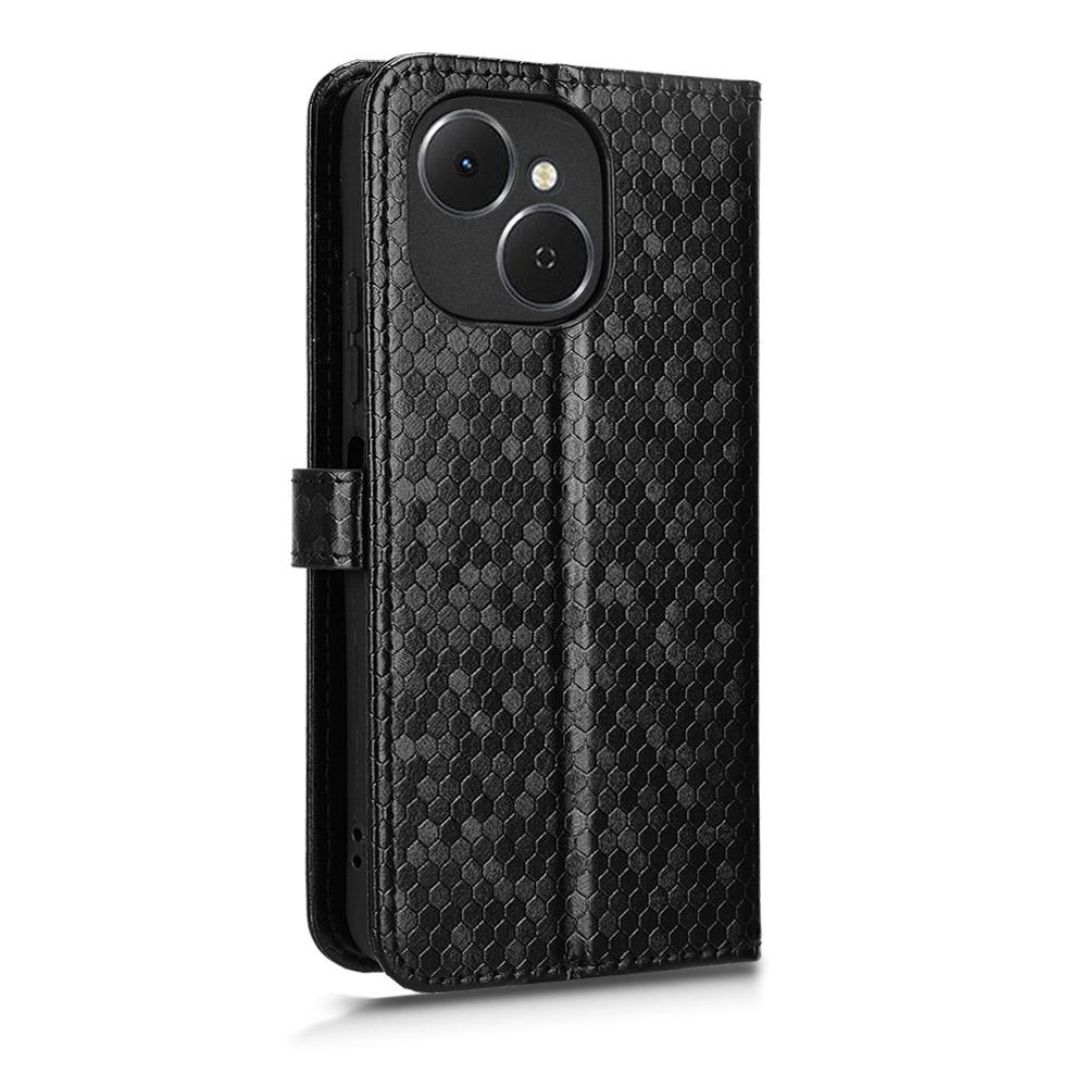 For TECNO Spark 40C Wallet Case Dot Pattern Imprint PU Leather Phone Cover with Wrist Strap