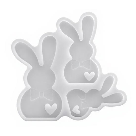 Rabbit Mold 3D Bunny Pattern Silicone Mold Resin Casting Flexible Reusable Epoxy Mold DIY Crafts Easter Gift Making Mold Spring