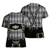 Heren Vintage Patroon Korte Mouw T-shirt met Retro Textuur Print Losse Pasvorm Casual Zomer Dagelijks Topje voor Festivals en Evenementen