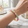 Enamel Vintage Cloisonne Bangle Lines Shape Women's Hand Bracelet Chinese Crystal Bangle  Ladies