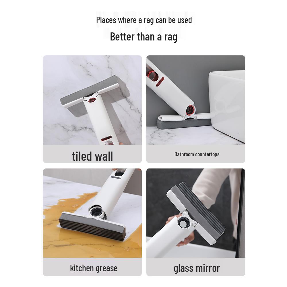 Compact Absorbent Sponge Mop: Handheld, Hands-Free, Multi-Purpose Cleaner for Desktops, Bathrooms, Tables, and More.