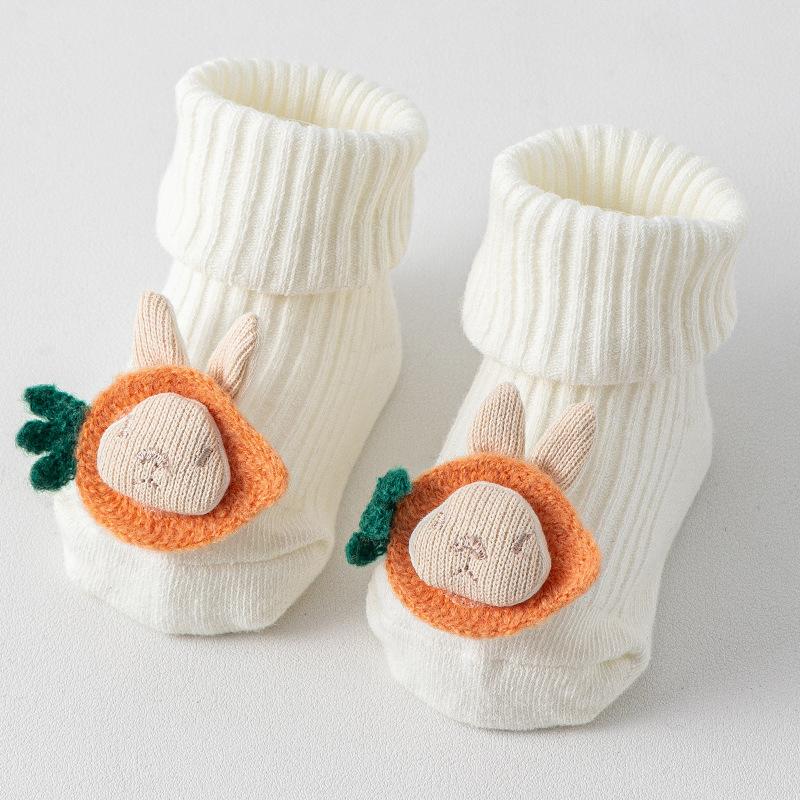 New Summer Thin Cute Cartoon Baby 3D Doll Socks Cotton Rubber Anti-slip Floor Socks for Newborn Infant Toddler Socks