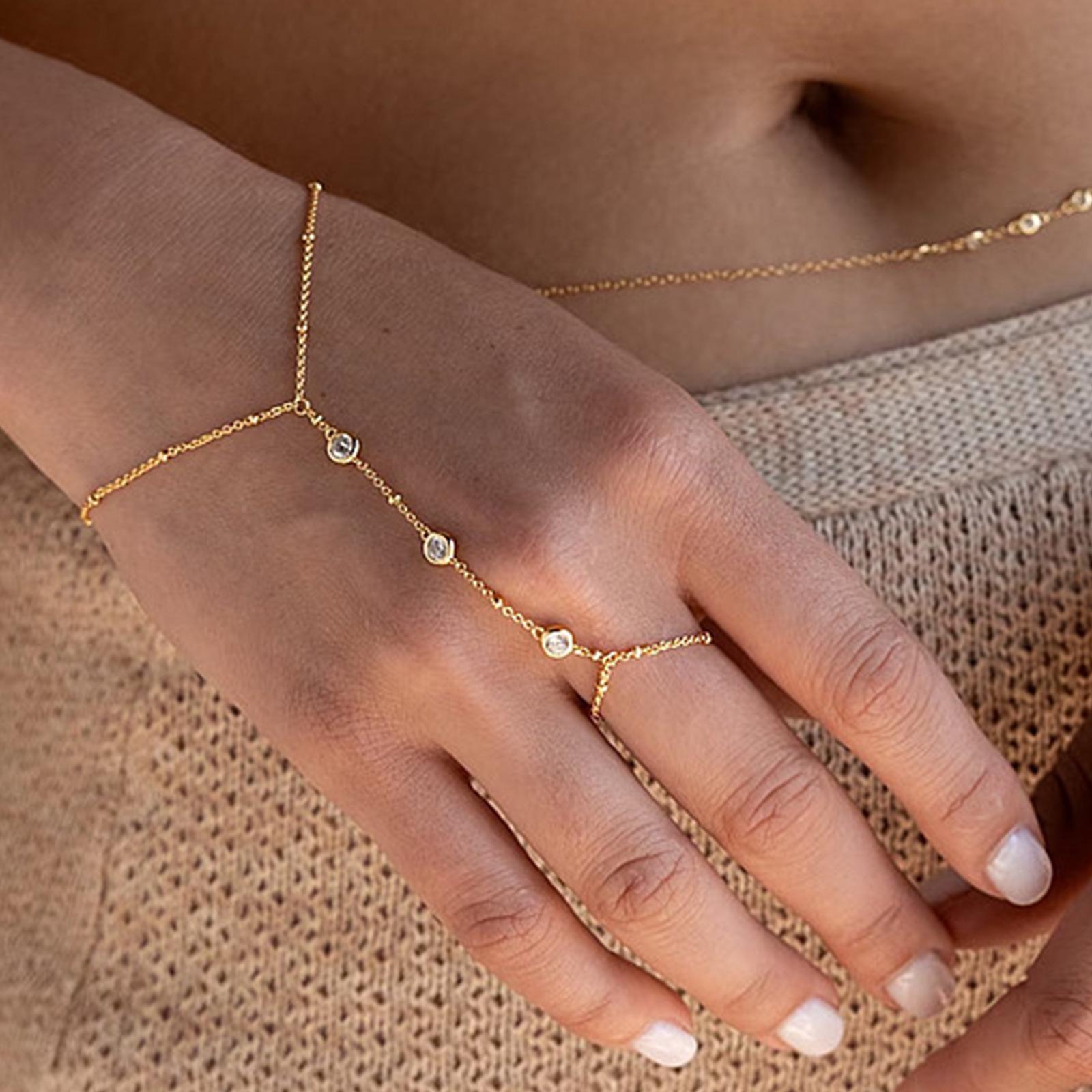 

Стильный европейско-американский браслет-цепочка из кристаллов и меди