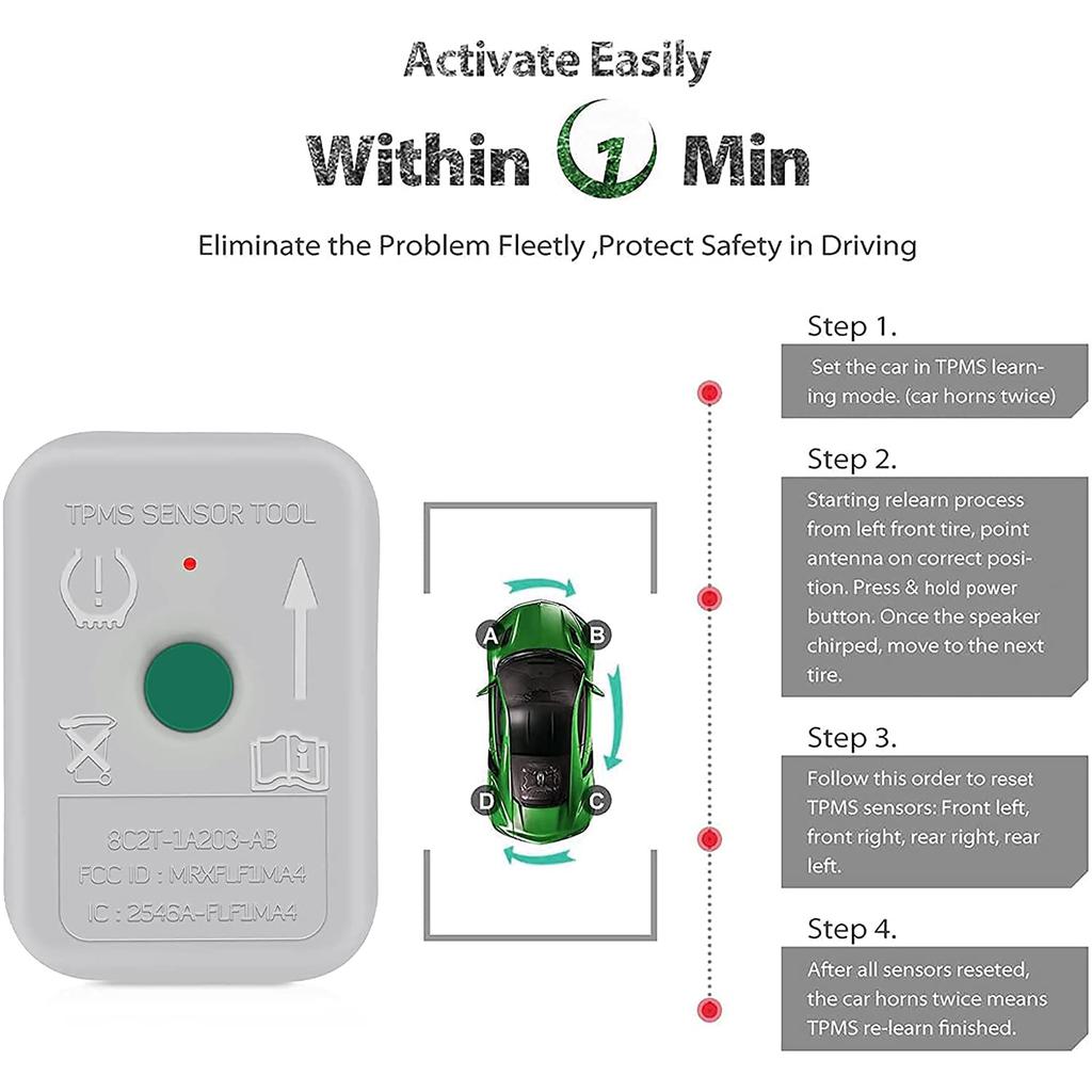 Outil de réinitialisation TPMS de voiture pour Ford TPMS19 Moniteur de pression des pneus automatique Capteur d'activation Outil de réapprentissage Accessoires de voiture 8C2T-1A203-AB