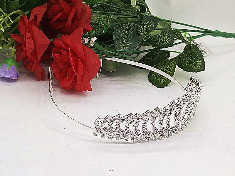 Strass Koreanische Brautkrone Brauttiara Großes Versilbertes Modell Stirnband Königlich Retro