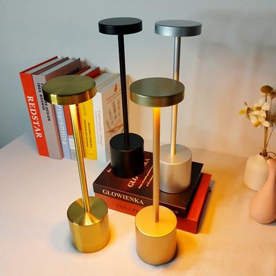 Retro Metal LED Desk Lamp USB Charging Touch I-shaped Creative Desk Lamp Qingba Bar Cafe Desktop Desk Lamp