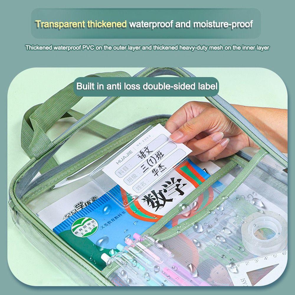 Large-capacity Tote School Bag Transparent Test Papers Document Bag Portable Tutorial Bag  Student